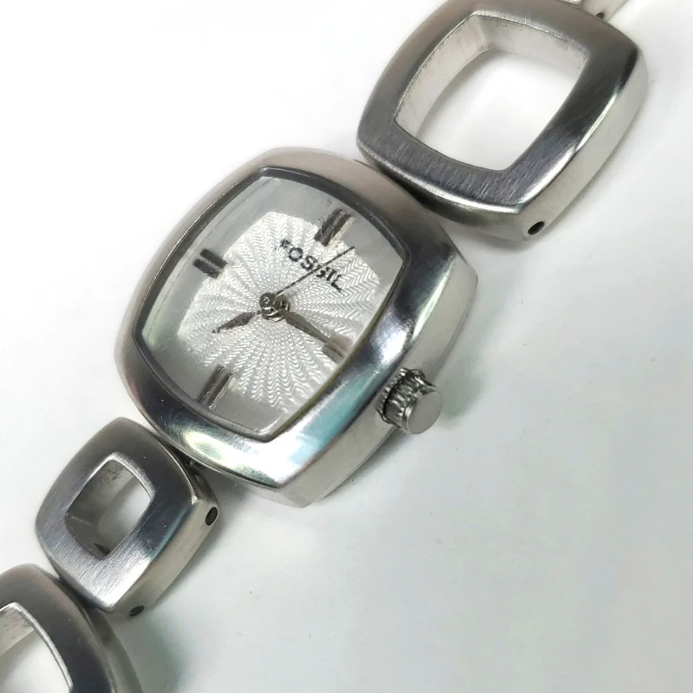 Fossil Watch ES1869 Silver Contemporary All Stainless Steel Watch EUC